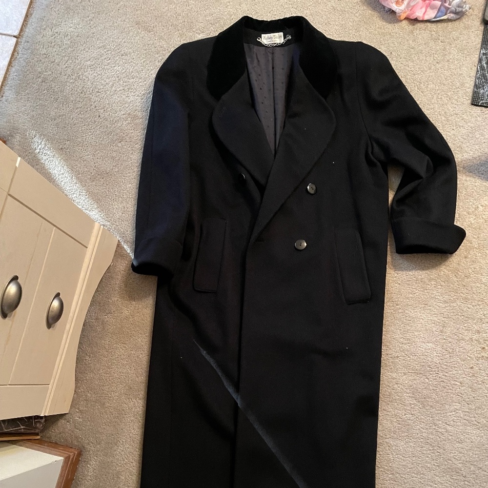 Black Women's Long Wool Winter Coat